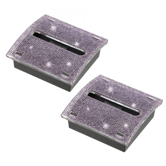 CCOCC Rhinestone Sticky Note Dispenser, 2 Pcs Posted Note Holder for 3X3"Sticky Notes, Post It Note Dispenser, Purple