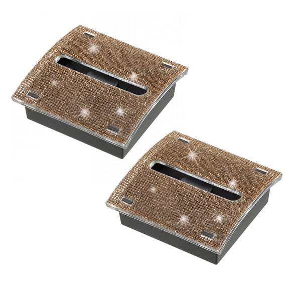 CCOCC Rhinestone Sticky Note Dispenser, 2 Pcs Posted Note Holder for 3X3"Sticky Notes, Post It Note Dispenser, Yellow
