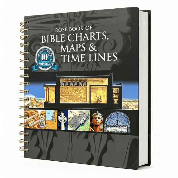 CCOCC Rose Book of Bible Charts, Maps & Time Lines Vol.1, 10Th Anniversary Edition, Essential Religious Reference Notebook for Bible Study Supplies A4 Notebook