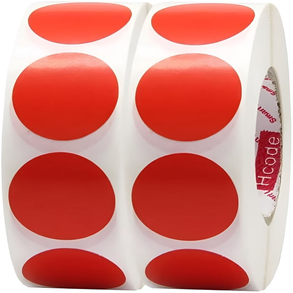 CCOCC Round Color Coding Label Price Stickers Blank Yard Sale Stickers 1 Inch Permanent Adhesive Dots 2 Roll 2000 Pieces (Red)