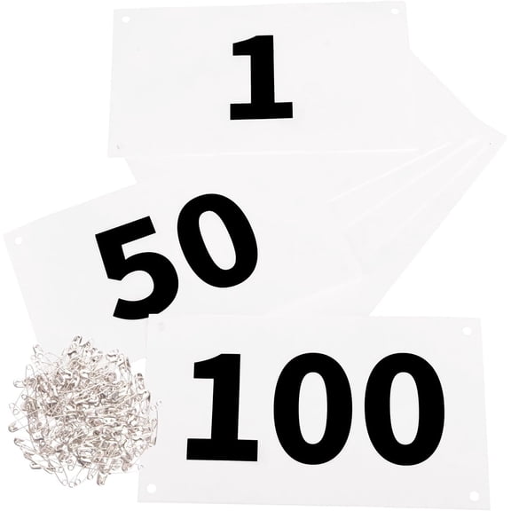 CCOCC Running Bib Competitor Numbers with Safety Pins,Tyvek Tearproof Waterproof 4"X7"/ 6"X7.5"For Marathon Races Events