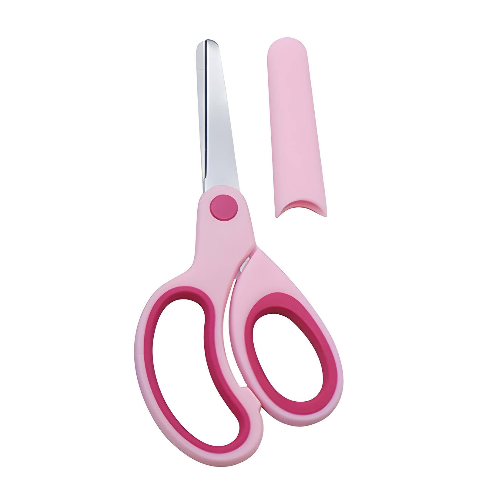 CCOCC Scissors for Office,Polished Stainless Steel Blades,Comfortable Grip Handles,Safety Round Tip Design,Pink
