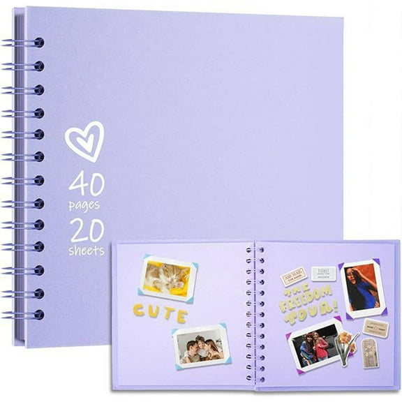 CCOCC Scrapbook,Expandable Spiral Binding Scrapbook Album,80 Pages Photocard Binder for Preserve Your Moments,Purple