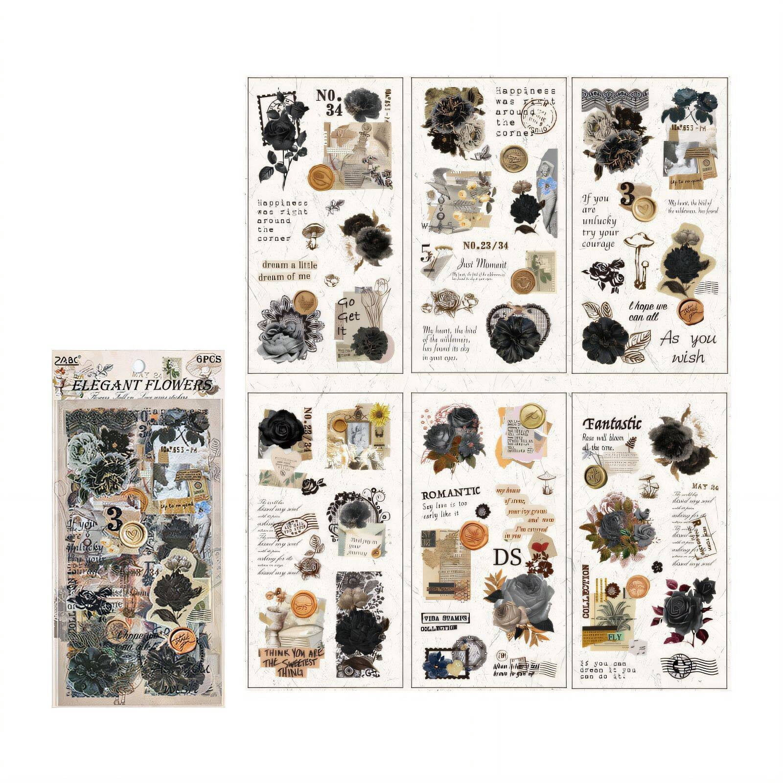 CCOCC 6Pcs Scrapbook Stickers,Study Notes & Planning Nature Stickers ...