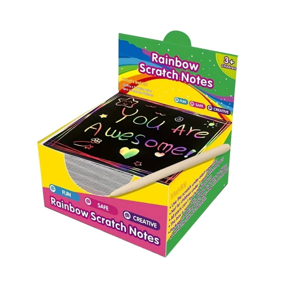CCOCC Scratch Art,Rich Creativity Drawing Pad for Kids,Convenient Box Packaging Kids Drawing Pad,Multicolor-1