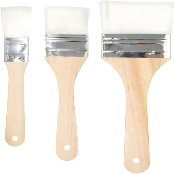 CCOCC Set of 3 Chip Paint Brushes with Synthetic Bristles for Priming Painting, Varnishing, Wood, Walls, Painting