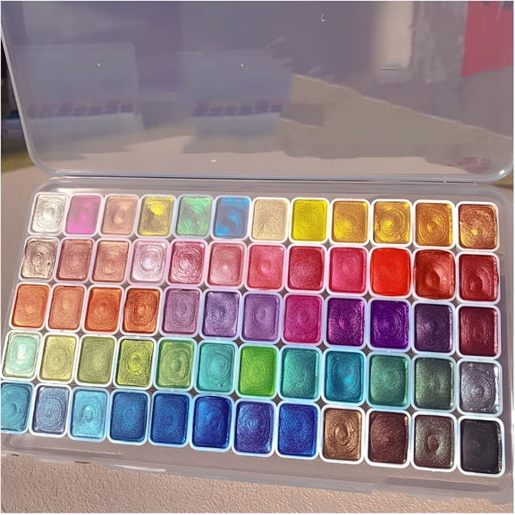 CCOCC Shifting Watercolor Painting Set,Watercolor Painting Set,Color Shifting Watercolor Paint Set,Colourful Painting Kit Model Metallic Pearlescent Watercolor Paint for Art Painting (60 colors)