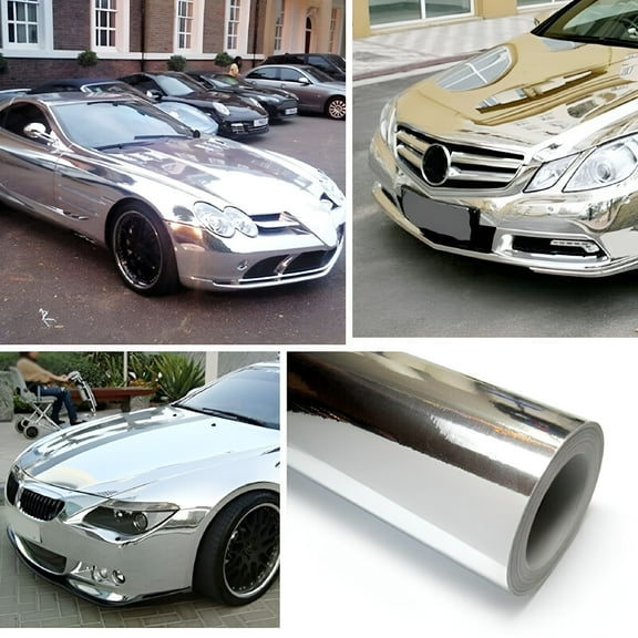 CCOCC Silver Chrome Mirror Vinyl Wrap Film Car Sticker Decal Anti-Waterproof
