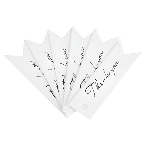 CCOCC Simple Design Thank You Paper Tag With Thread,Elegant Design Kraft Tag With String,Gift Wrap Office Products For Gift Bags For Present Package