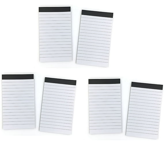 CCOCC Small Pocket Size College Ruled Notepad - 3"x5" Memo Note Pads (6 Pack)