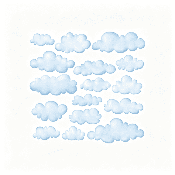 CCOCC Soft Blue Cloud Wall Stickers Decals for Kids Nursery (Ds9-1702)|Peel and Stick,Removable Sky Decor with 16 Assorted Fluffy Clouds for Baby Room,Bedroom,Playroom,Classroom and Ceiling