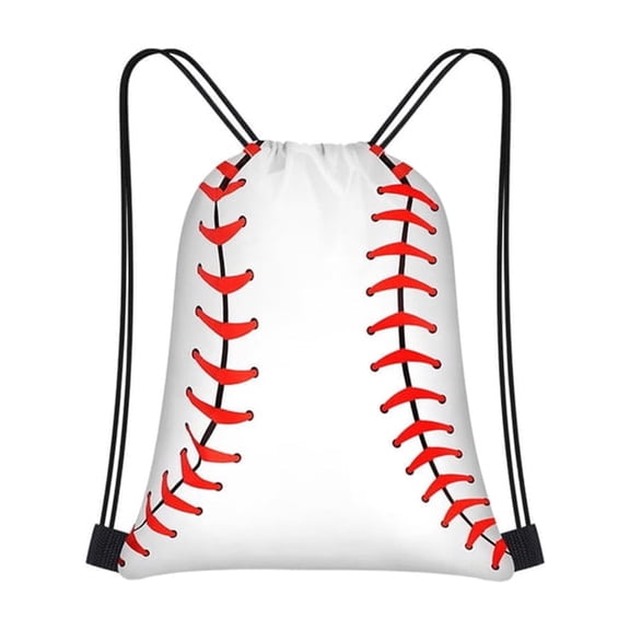 CCOCC Sport-Ball Themed Drawstring Backpack Kids' Party Pouch Birthday Gift Bag for Gym, Travel, Baseballs Softball Theme Party Favor Snack Goodie Treat Bags, Lightweight & Durable
