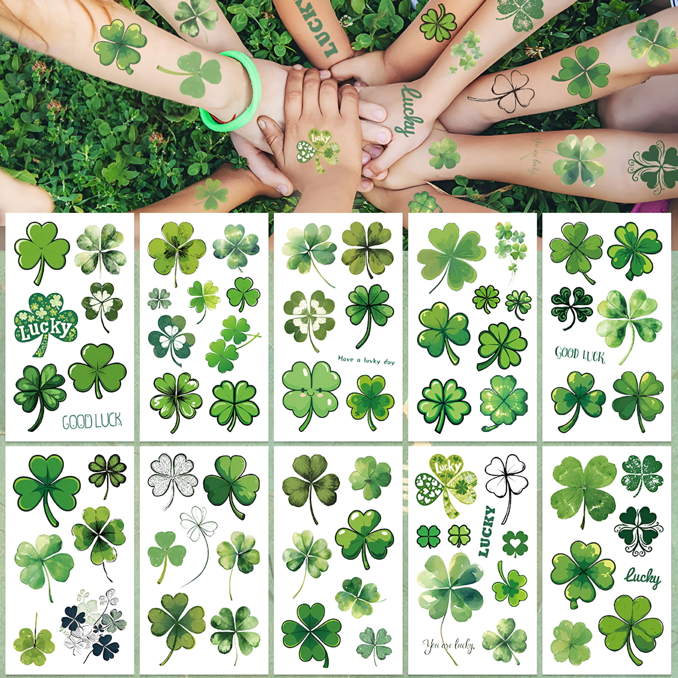 Window Stickers Irish CCOCC St Patricks Day Window Clings, 10pcs Spring Shamrock Stickers for ...