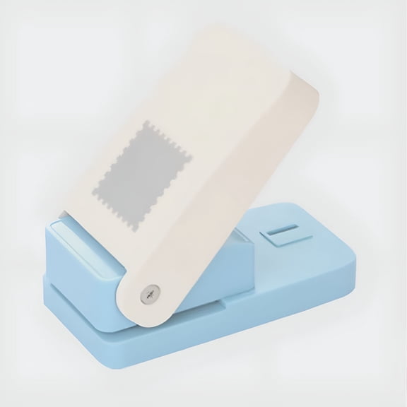 CCOCC Stamp Puncher 1.5x1.5inch Large Square Postage Stamp Punch Hole Puncher Scalloped Rectangle Lever Action Paper Punches for Crafting Scrapbooking DIY Card Making Arts Crafts Supplies