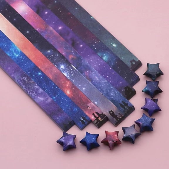 CCOCC Star origami strips, starry sky patterns, paper stars, handmade paper strips, handicrafts (540 pieces)