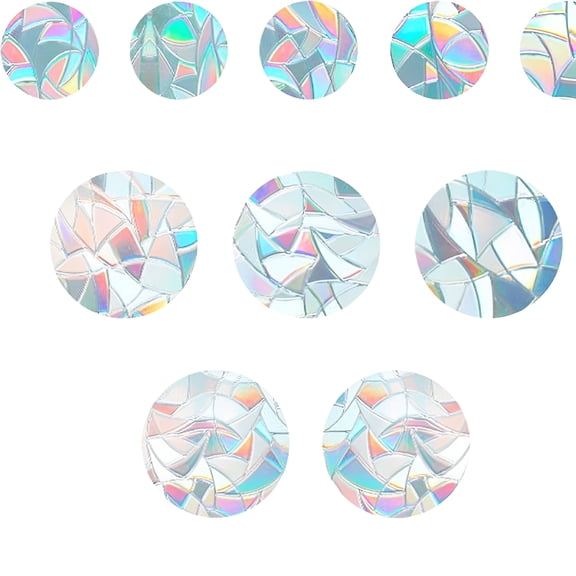 CCOCC Static Window Film 2 Sizes Large Circle Clings Rainbow Glass Stickers Decals Decorations Non Adhesive Vinyl for Stop Birds(4 Inch/6 Inch) Wall Decals Peel And Stick Wall Stickers Decor