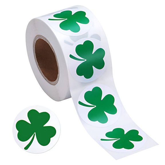 CCOCC Sticker Rolls,Roll Design Reward Stickers,Easy Storage Shamrock Stickers,Green