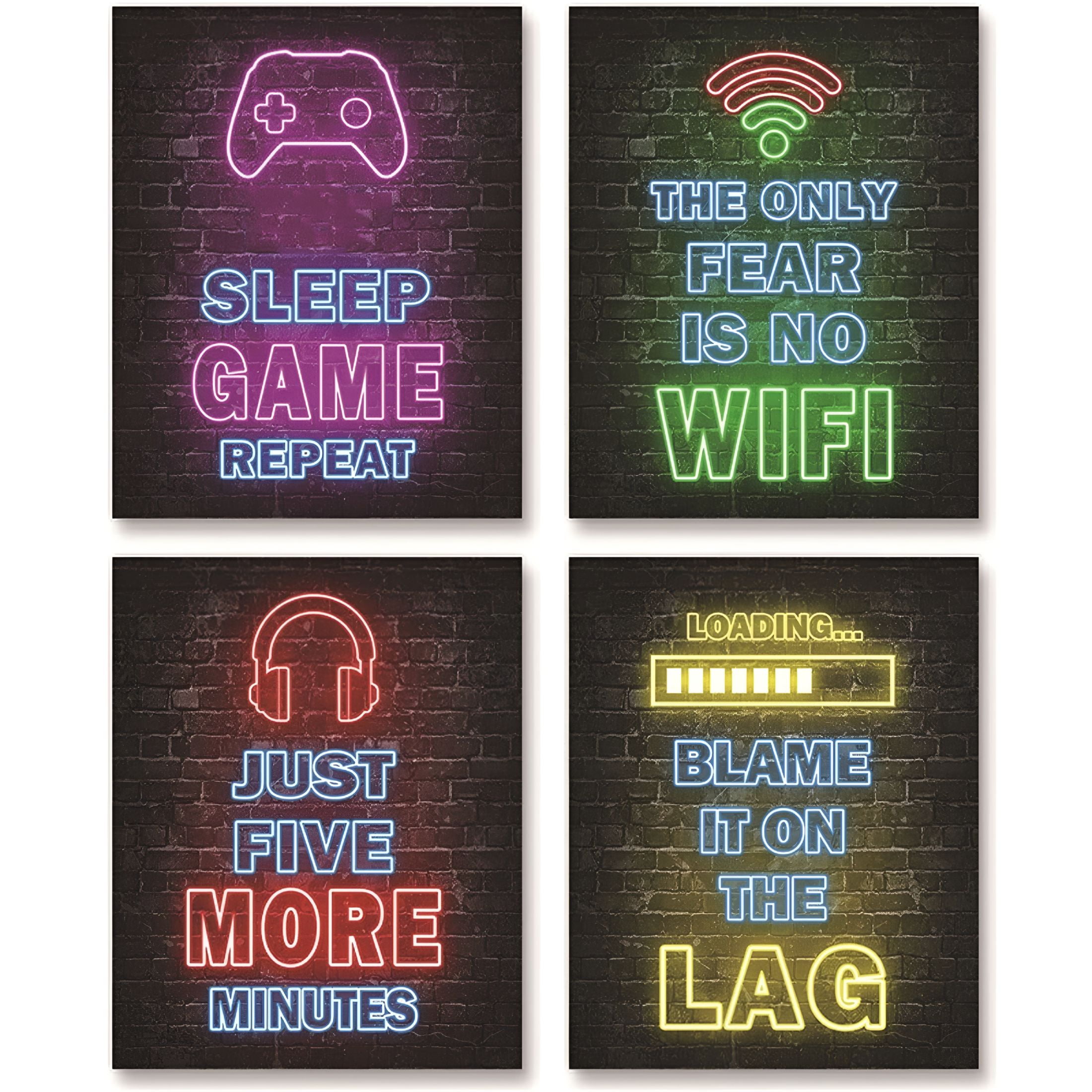 CCOCC Stickers for Adults Retro Blackboards Minecraft Stickers Video Game Room Decor Boys Gaming Wall Art Neon Game Room Decor Gaming Poster