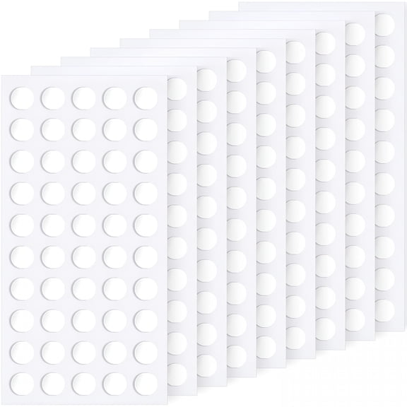 CCOCC Sticky Dots,450 6Mm/0.24" Adhesive Tack,Double Sided Removable Clear Mounting Round Reusable Tacky Dots Transparent Sticker Putty Glue for Hanging Pictures Posters on Wall,Art Craft
