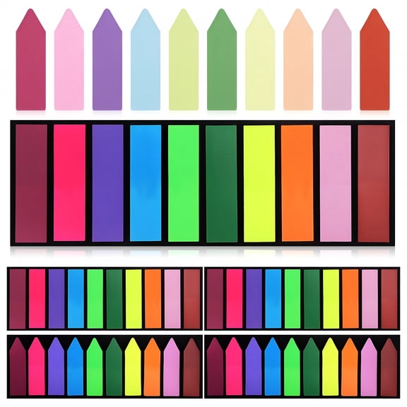 CCOCC Sticky Notes Arrow Fluorescence Removable Labels Stickers for Students Book Tabs Pack