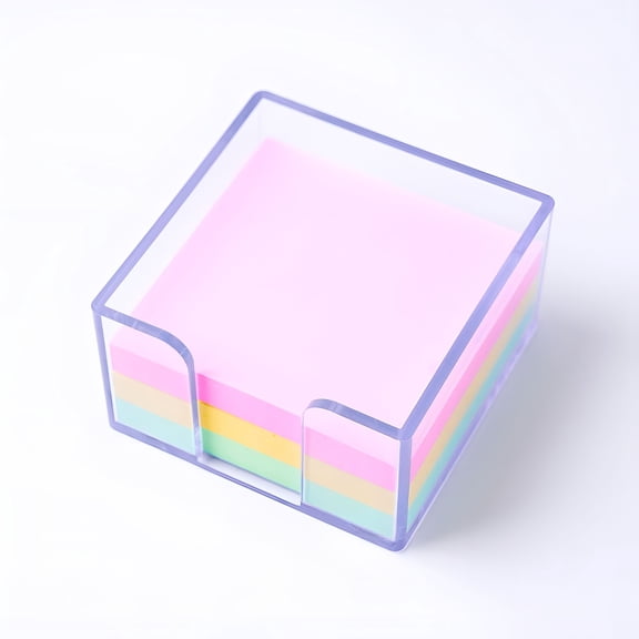 CCOCC Sticky Notes HolderClear Acrylic 3" X 3" Post It Note Holder Dispenser for Desk,Computer Screen,Classroom Office Organizer,Light Blue