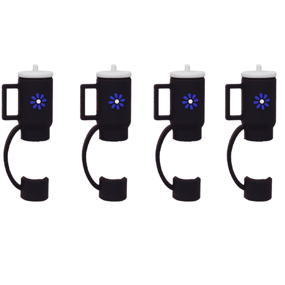 CCOCC Straw Toppers,Playful Flower Design Straw Covers,Soft Silicone Leak-Resistant Straw Covers,Secure Fit Straw Caps for Stanley Cups