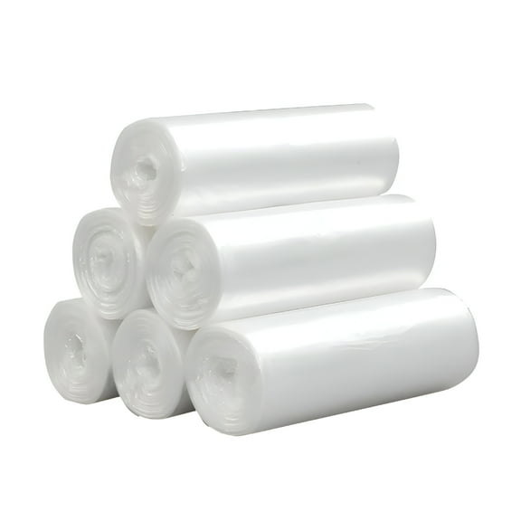 CCOCC Strong Clear Garbage Bags,180 Count / 6 Rolls,Transparent Bags for Housekeeping & Organizers