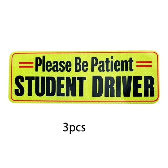 CCOCC Student Driver Magnet - Please Be Patient, Magnetic Sign, 3Pcs Reflective Novice Sticker, New Driver Decal, Removable Exterior Car Accessories