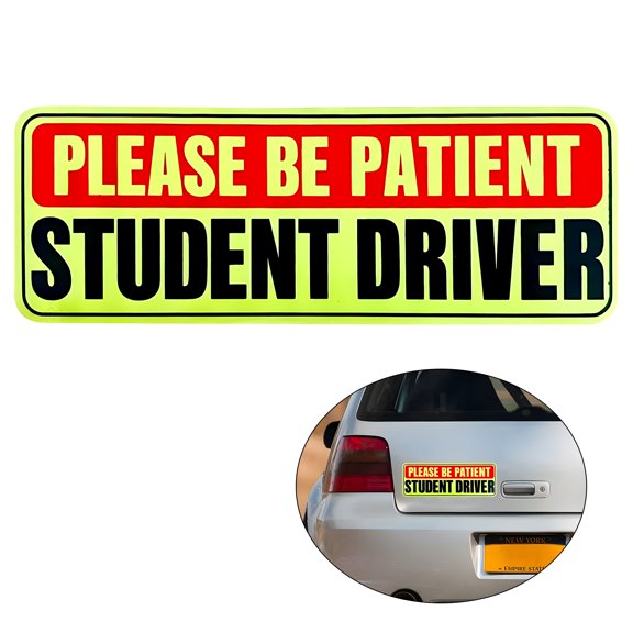 CCOCC Student Driver Sticker Magnet for Car,Magnetic Attachment Design Student Driver Magnet,Easy Position Adjustment New Driver Sticker,Style1