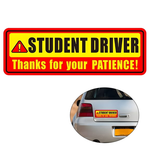 CCOCC Student Driver Sticker Magnet for Car,Water Sun Resistant Student Driver Magnet for Car,Long Lasting Color Stickers for Cars,Style1