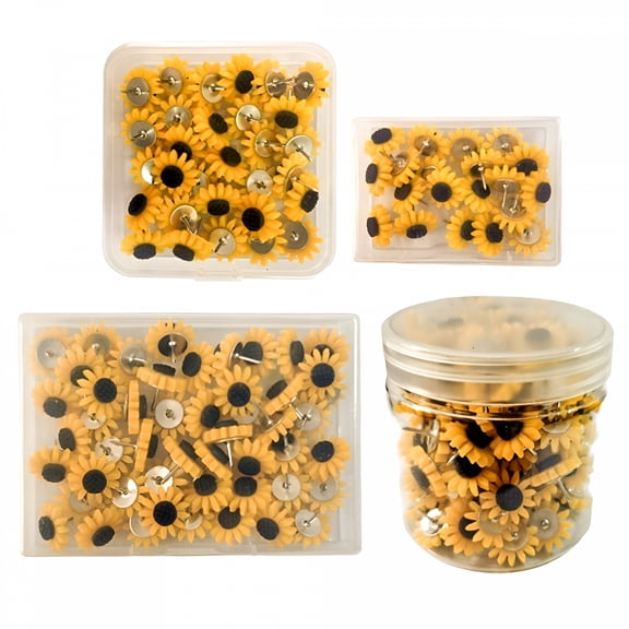 CCOCC Sunflower Plastic,Metal Thumb Tacks,40 Piece