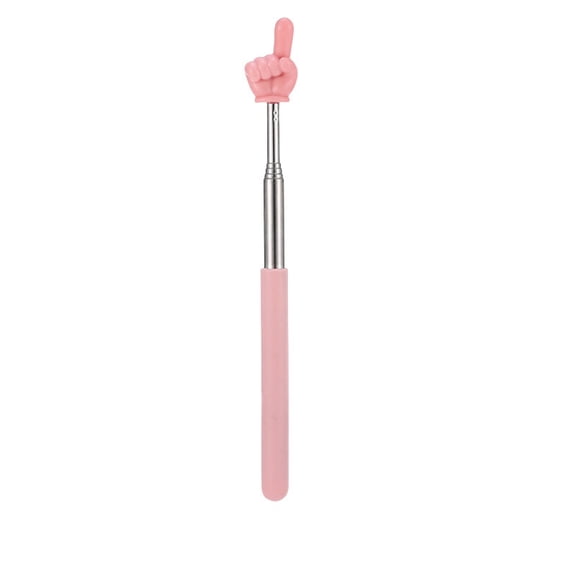 CCOCC Teachers Finger Pointer Stick, Telescopic Preschool Teachers Hand Pointer for Classroom Presentation Whiteboard Extendable Pointing Stick for Teachers Speakers (Pink)