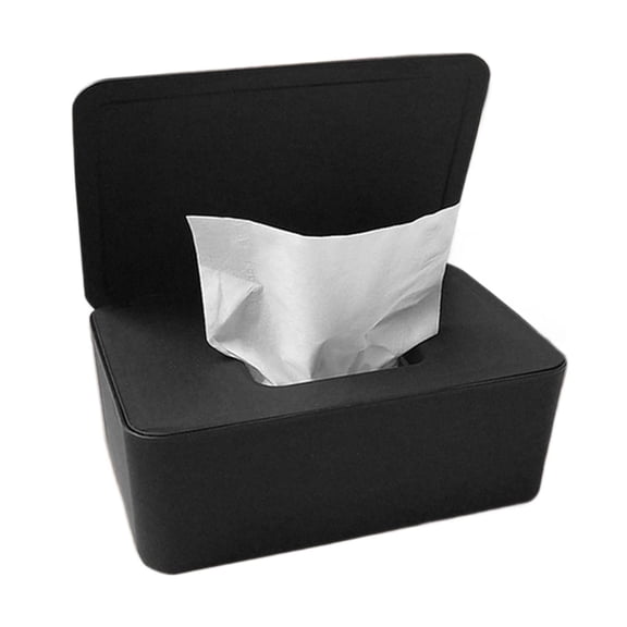 CCOCC Tissue Box, Black, Sleek Japanese Design, Sealed Tissue Holder for Kleenex Tissues, Keeps Tissues Dry