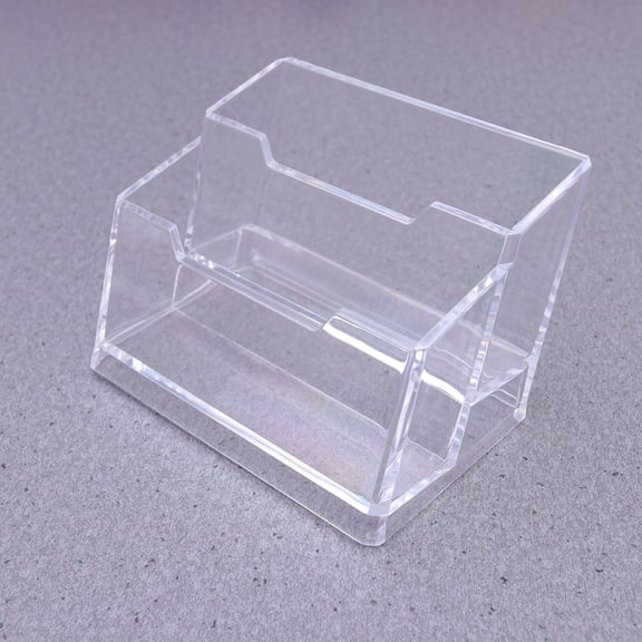 CCOCC Transparent Desktop Business Card Box Double Lattice 1Pcs