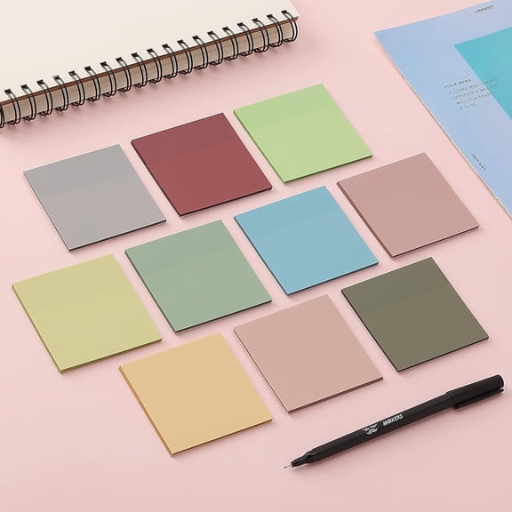 CCOCC Transparent Sticky Notes,3" X 3",12 Pads,600 Sheets,See through Self-Adhesive Notes for Bible Journaling and Studying,Water-Resistant,Easy to Peel,Clean Removal