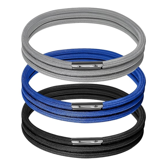 CCOCC Trash Can Rubber Bands Set of 3 - Elastic Garbage Can Bands with Metal Connector, Fits 13 to 33 Gallon Trash Bags - Gripper Trash Can Bands for Waste Baskets, Multicolored