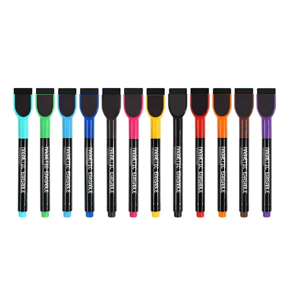 CCOCC Ultra Fine Dry Erase Markers 0.5mm - Magnetic Whiteboard Pens with Eraser Caps,Low Odor for Refrigerator Calendars,Homeschool Lessons & Family Command Centers