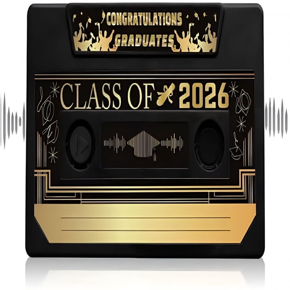 CCOCC Voice Recordable Graduation Keepsakes,Graduation Gift Funny Ideas-Retro Cassette Tape Talking Greeting Card,5 Min Recording,Capture Every Heartfelt Voice Memory Forever