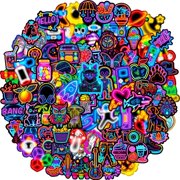 CCOCC Water Bottle Stickers 100Pcs Cool Cute Neon Sticker Packs,Prizes for Kids Classroom Rewards,Waterproof Vinyl Stickers for Water Bottles Laptop Scrapbooking Skateboard Luggage Tumbler Etc