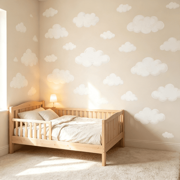 CCOCC Watercolor Cloud Wall Decals - Cloud Wall Stickers for Baby Boys Or Girls Room Decor,Removable Wall Nursery Playroom Decor Cloud Wall Decals