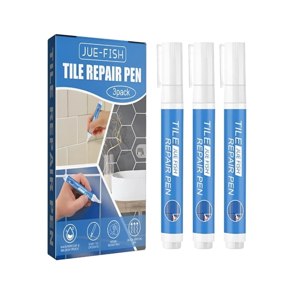 VELIMO Waterproof Ceramic Tile Grout Marker Pen,White Tile Repair Pen with Anti-Mold