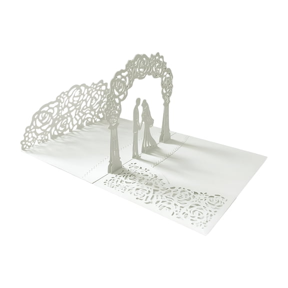 CCOCC Wedding Cards for Bride and Groom - Pop-Up Congratulations Card with Money Holder for Cash Gift – Elegant Marriage Card for Bridal Shower,Wedding Shower,Engagement White