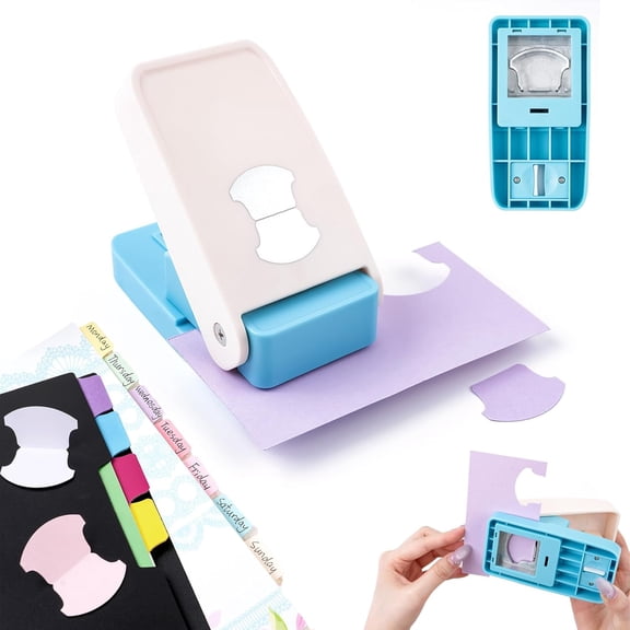 CCOCC Whale-Tail Tab Puncher for Paper Crafts,Handheld Folder Tab Punch,Loose Leaf Separator Label Cutter for Planner Inserts,Notebooks,Scrapbooks,Journals and Bibles
