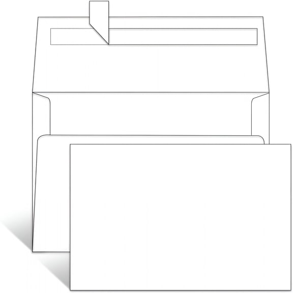 CCOCC White Blank Cards (Unfolded) and Envelopes 4 X 6 Flat Postcards and A6 Envelopes Self Seal 100 Pack for Wedding,Invitations,Diy Greeting Cards&All Occasion