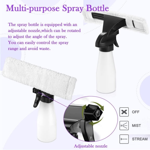 CCOCC Window Vacuum Squeegee Cordless Window Vac With Detachable Water Tank And Strong Suction Electric Window Cleaning Tool For Shower Wall Glass Car Windshield Countertop Tiles