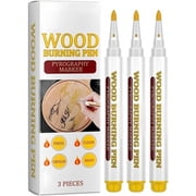 CCOCC Wood Burning Pen Kit with 3 Reusable Stencils - DIY Wood Burning Marker & Pyrography Tool for Beginners, Leather, Paper - Creative Gifts for Woodworking Hobbyists