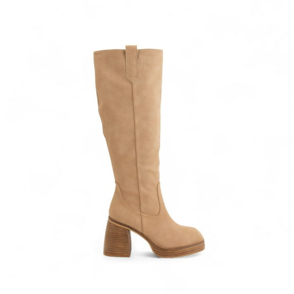 CCOCCI ALYSSA, CHUNKY PLATFORM HEEL SLIM FIT TALL BOOTS