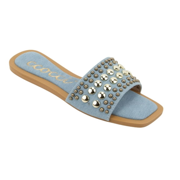 CCOCCI CHRISSY, ROUND STUD EMBELLISHED SQUARE TOE SANDAL