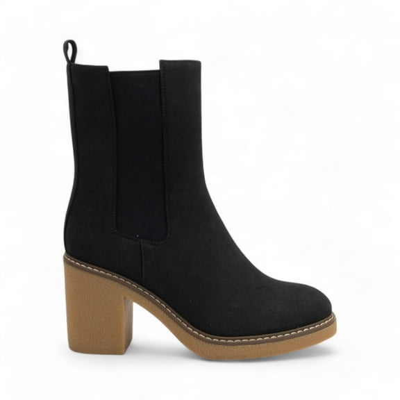 CCOCCI COLT, MID CALF CHELSEA STYLE PLATOFRM HEEL BOOTS