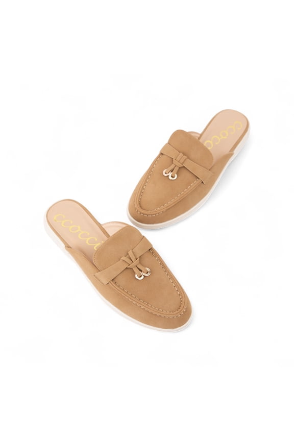 FLAT MULE IRENE, TASSEL DETAIL MOCCASIN